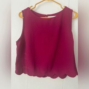 Monteau Magenta/Pink Scallop Edge Crop Top